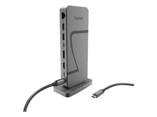 Hama, Hama USB-C® Dockingstation Connect2Office Speed USB-C® Power Delivery, Unterstützt 8K@30 Hz (1x) / 4K@30Hz (2x)