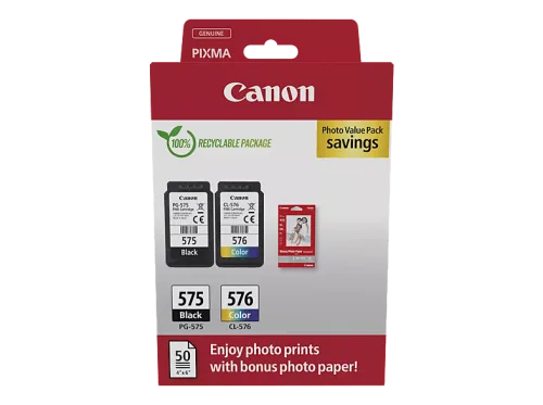 Canon, CANON Photo Value Pack BKCMY PGCL575/6 Pixma TR4750i GP-501 50Bl.