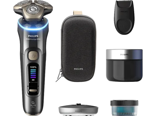 Philips, Philips Elektrorasierer "Series i9000 Prestige Ultra XP9402/31" 1 Stk. Aufsätze mit SkinIQ Technologie, inkl. Ladestand, Reiseetui, 1 Kartusche