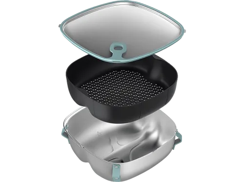Philips, Philips HD9960/00 2-in-1-Set Zubehör Zubehör zum Dämpfen und Braten Airfryer Zubehör zum Dämpfen und Braten – Friteuse Zubehör – grau