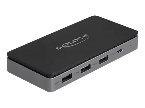 DELOCK USB Type-C? 4K - Dual HDMI MST / Gibabit LAN PD 3.0 85 W Dockingstation, Grau/Schwarz