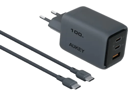 AUKEY, AUKEY Comet Mix 100W GaN 4-Port PD PA-C5 Bundle Cable Bundle