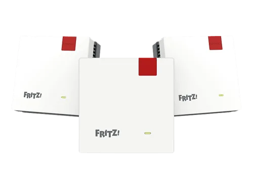 FRITZ!, FRITZ! MESH SET 1600 3-PACK INT. CH WLAN AC Repeater – LAN & WLAN Router – weiss