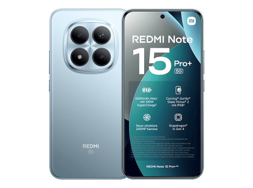 Xiaomi, Xiaomi Redmi Note 15 Pro+ - 512 GB, Glacier Blue, 6.83'', 200 MP Smartphone – Xiaomi Redmi Note 15 Pro / Pro+