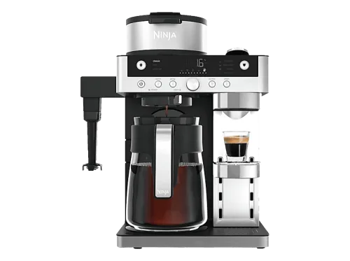 Ninja, Ninja CFN802CH Prestige DualBrew-System Filter- & Kapselkaffeemaschine – Filterkaffeemaschine – schwarz / silber
