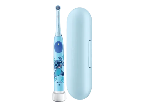 Oral-B, Oral-B Elektrische Kinderzahnbürste "iO Kids 6+ Stitch" 1 Stk. Aufsteckbürsten 1 Reise-Etui, Musik-Timer, 3 Modi, ab 6 Jahren