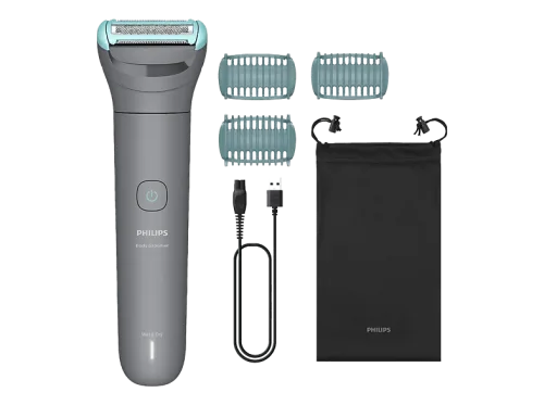 Philips, Philips Elektrokörperrasierer "Serie 3000 BG3485/15" 3 Stk. Aufsätze mit Triple Protect-Rasiersystem, wasserfest, inkl. Aufbewahrungstasche