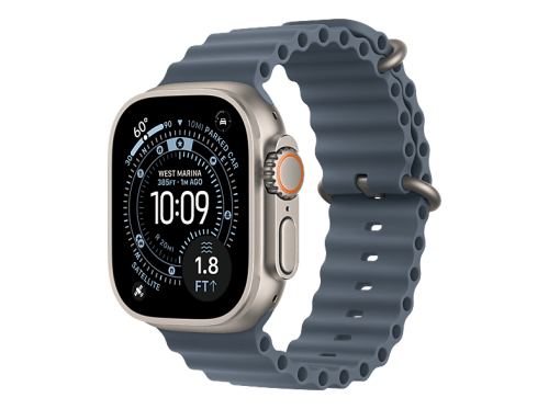 Apple, Apple Watch Ultra 3 GPS + Cellular Natural Titanium Case / Anchor Blue Ocean Band Watch Ultra 3