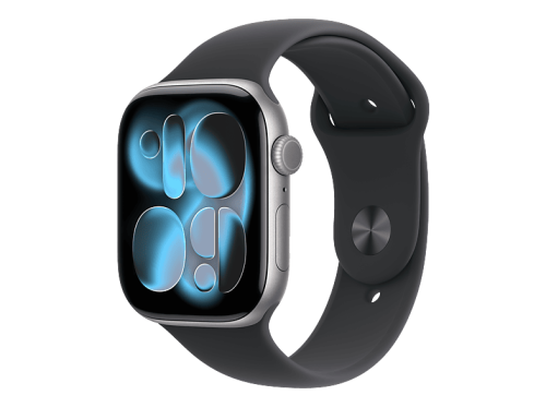 Apple, Apple - Smartwatch, AW Series 11GPS46mmSpace Grey Aluminium Case with Black Sport Band - M/L, 46mm, Spacegrau