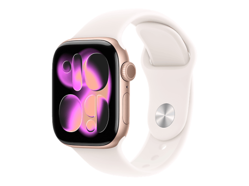 Apple, Apple Watch Series 11 GPS + Cellular 42 mm Aluminiumgehäuse Sport Band Blassrosa S/M