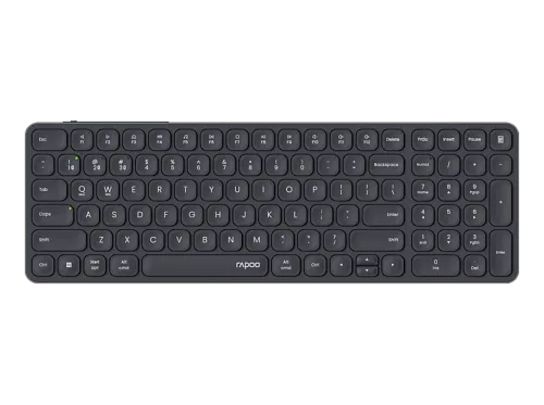 RAPOO E9710 (CH), Kabellose Tastatur, Scissor, 2,4 GHz, Bluetooth 4.0, 5.0, Dunkelgrau