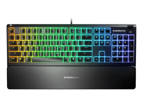 STEELSERIES Apex 3 (CH), Gaming-Tastatur, Mecha-Membran, Steelseries Whisper-Quiet, Kabelgebunden, Schwarz