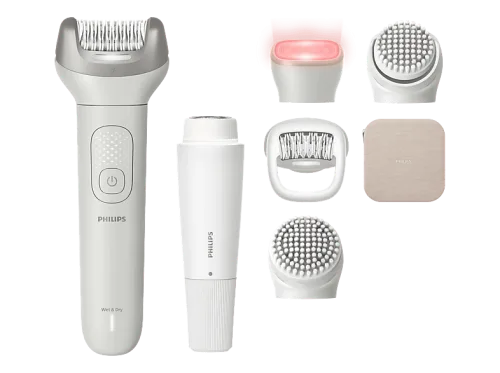 Philips, Philips Epilierer "Series 9900 BRE738/00" 4 Stk. Aufsätze Nass-und Trockenfunktion, inkl.Gesichtsreinigungsbürste