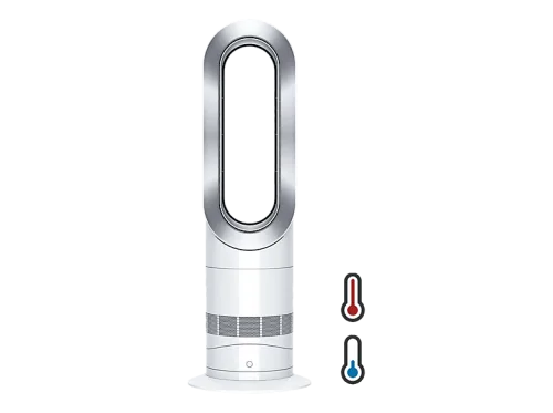 Dyson, Dyson AM 09 Hot+Cool Jet Focus Ventilator/Heizgerät – Standventilator/Bodenventilator – weiss / silber