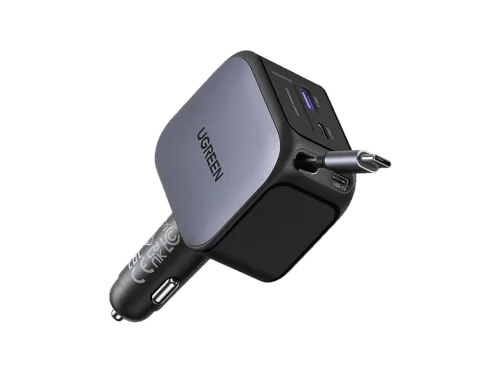 UGREEN, UGREEN EC604 145W Car Charger 2C1A Kfz Ladegerät 145 W USB-C® Buchse, USB-C® Stecker, USB-A Buchse Grau KFZ, LKW