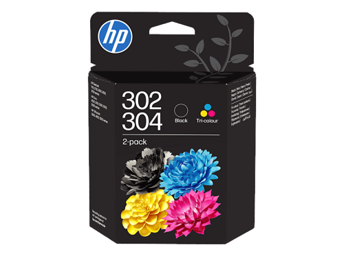 HP, HP H302 Druckerpatronen (bk, C) - HP No. 302, No. 304, B82L1AE für z.B. HP Envy 4524 e-All-in-One, HP OfficeJet 5232, HP Envy 4528 e-All-in-One