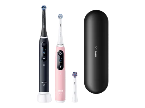 Oral-B, Oral-B Elektrische Zahnbürste "iO 6 Duopack" 3 Stk. Aufsteckbürsten mit Magnet-Technologie, Display, 5 Putzmodi