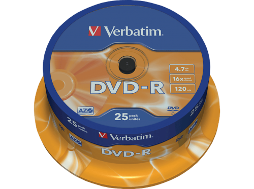 Verbatim, Verbatim DVD-R Spindle Silber 16x 4.7 GB 25 Stück