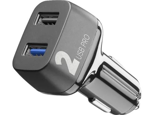 CELLULARLINE, Cellularline Car Multipower 2 Pro Auto Ladegerät – USB C Kabel/Adapter/Ladegerät – schwarz