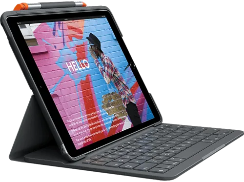 LOGITECH Slim Folio - Schutzhülle mit Tastatur (Grafit)