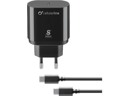 CELLULARLINE, Cellularline USB-C to USB-C 25W Super Fast Charger – USB C Kabel/Adapter/Ladegerät