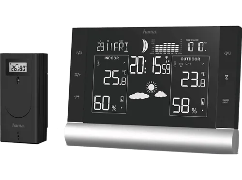 HAMA Black Line Plus - Wetterstation (Schwarz)