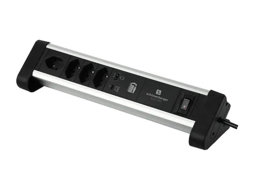 S-Electro, S-ELECTRO Tischsteckdosenleiste Alu 85.835.4AL USB C/A