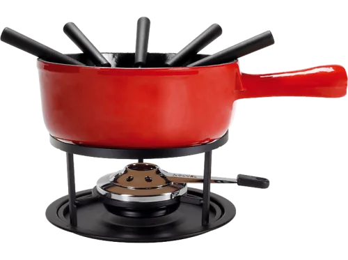 Nouvel, Nouvel Sion 9-teilig rot Käsefondue-Set – Fondue Set – schwarz / rot