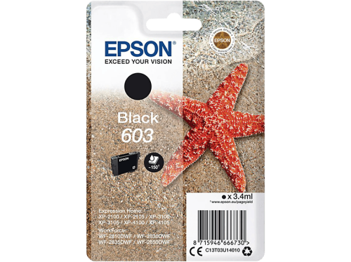 Epson, EPSON Tintenpatrone 603 schwarz T03U14010 XP-2100 150 Seiten