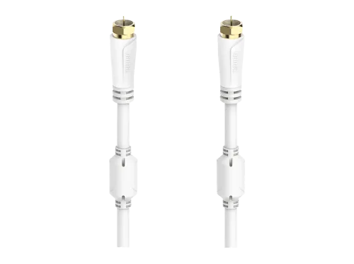 HAMA 00205251 - SAT-Anschlusskabel (Weiss/Gold)
