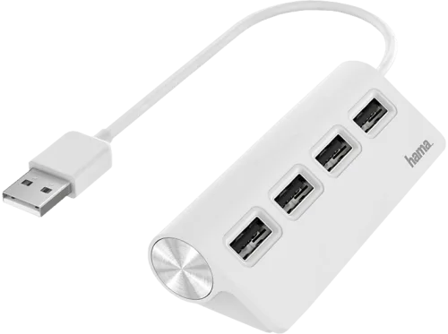 Hama, Hama -  Hub USB-A 2.0 4x Ports 480 Mbit/s Weiß, Weiss