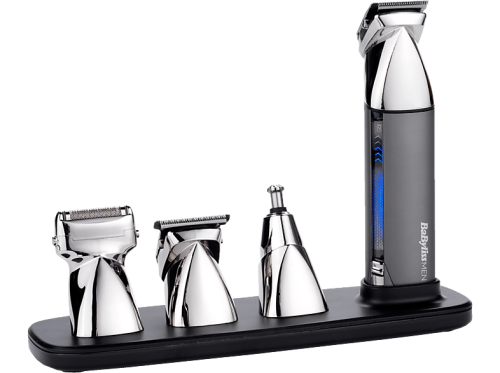 Babyliss, BaByliss Multifunktionstrimmer "BaByliss Super-X Metal 15-in-1 Multitrimmer für Bart & Körper, MT996E" 4 Aufsätze 15 Aufsätze und Kammführungen, USB-Ladestation, kabellos