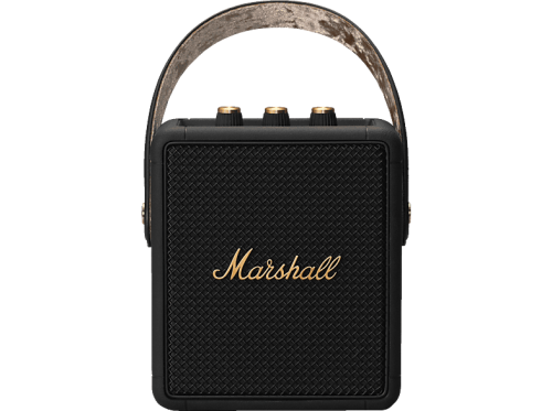 Marshall, Marshall Stockwell II Black & Brass - Bluetooth Lautsprecher, IPX2 spritzwasserfest Bluetooth Speaker – Bluetooth Lautsprecher/Portable Speaker –