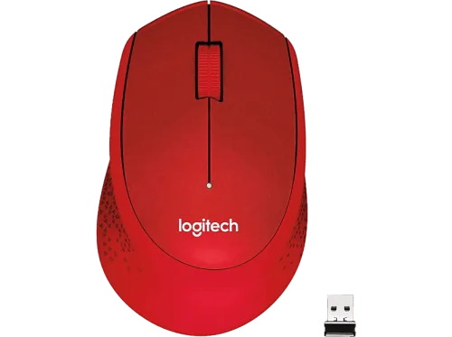 Logitech, Logitech M330 Silent Plus Maus Funk Optisch Rot 3 Tasten 1000 dpi