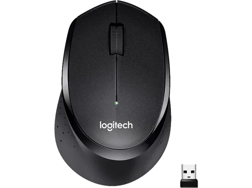 Logitech, Logitech B330 Silent Plus Kabellose Optische Maus für Rechtshänder 3 Tasten 2,4 GHz Schwarz