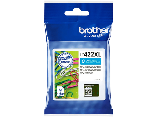 Brother, BROTHER Tintenpatrone HY cyan LC-422XLC MFC-J5340 1500 Seiten