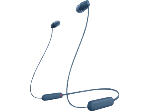 Sony, Sony WI-C100 In Ear Headset Bluetooth® Stereo Blau Headset, Klang-Personalisierung, Lautstärkeregelung, Nackenband,