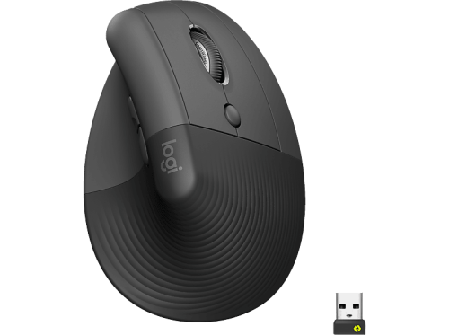 Logitech, Logitech Lift Vertical Ergonomic Mouse Ergonomische Maus Bluetooth®, Funk Optisch Graphite 6 Tasten 4000 dpi