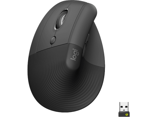 Logitech, Logitech Lift Left Vertical Ergonomic Mouse Ergonomische Maus Bluetooth®, Funk Optisch Graphite 6 Tasten 4000 dpi