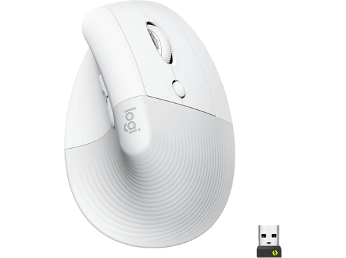 Logitech, Logitech ergonomische Maus "Maus Lift Off-white" kabellos