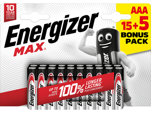 Energizer, ENERGIZER Batterie Max E303349400 AAA/LR03, 15 + 5 Stk.