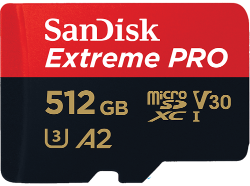 SanDisk, SanDisk - Ext PRO microSDXC +SD /s (512 GB, U3, UHS-I), Rot Bunt, 512 GB