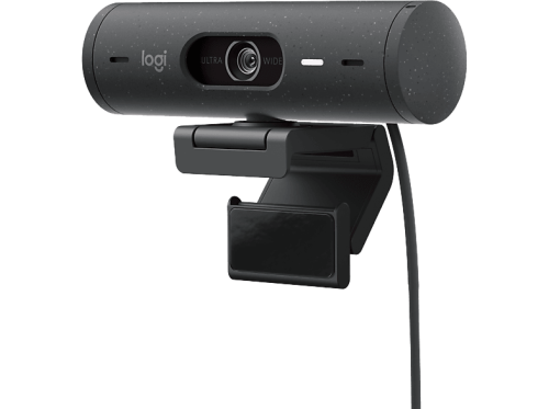 Logitech, Logitech Brio 500 Full HD-Webcam Klemm-Halterung, Stereo-Mikrofon, Integrierte Abdeckblende