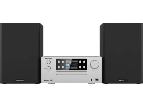 Kenwood, Kenwood M-925DAB-S Stereoanlage Bluetooth®, AUX, USB, DAB+, Funkempfang, CD, MP3, Inkl. Fernbedienung 2 x 50 W Silber