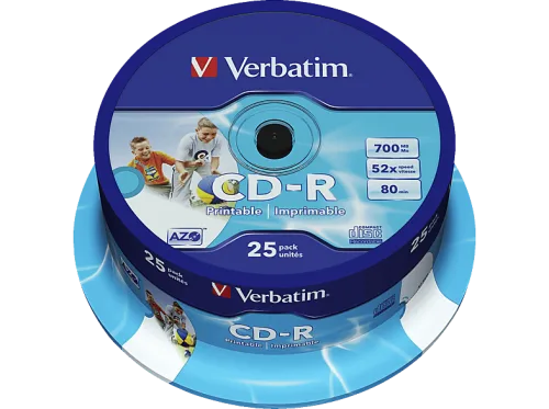 Verbatim, Verbatim 43439 CD-R Rohling 700 MB 25 St. Spindel Bedruckbar