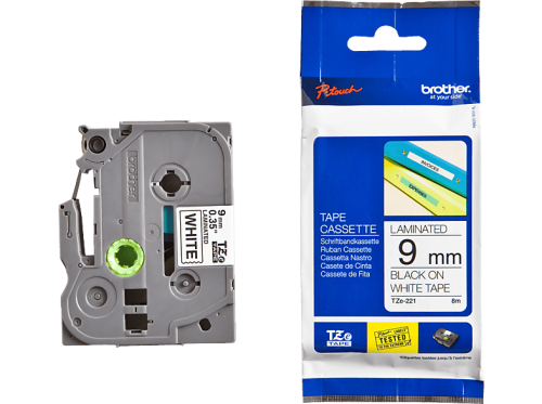 PTOUCH, PTOUCH Band, laminiert schwarz/weiss TZe-221 PT-1280VP 9 mm