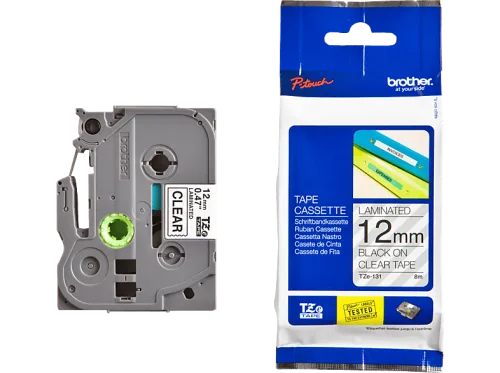 PTOUCH, PTOUCH Band, laminiert schwarz/klar TZe-131 PT-1280VP 12 mm