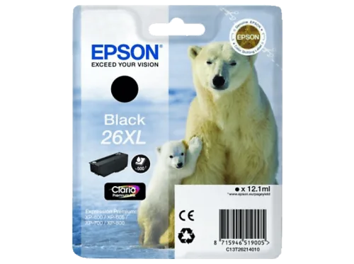 Epson, EPSON Tintenpatrone 26XL schwarz T262140 XP 700/800 500 Seiten