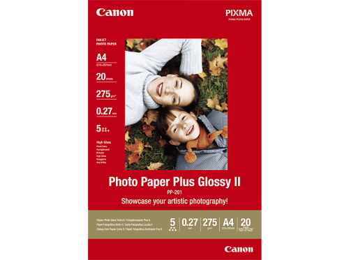 Canon, CANON Photo Paper Plus 265g A4 PP201A4 InkJet glossy II 20 Blatt