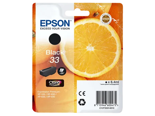 Epson, EPSON Tintenpatrone schwarz T333140 XP-530/630/830 250 Seiten